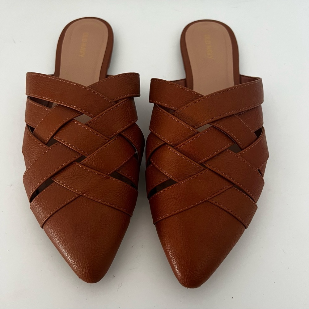 Old Navy Cognac Woven Slides